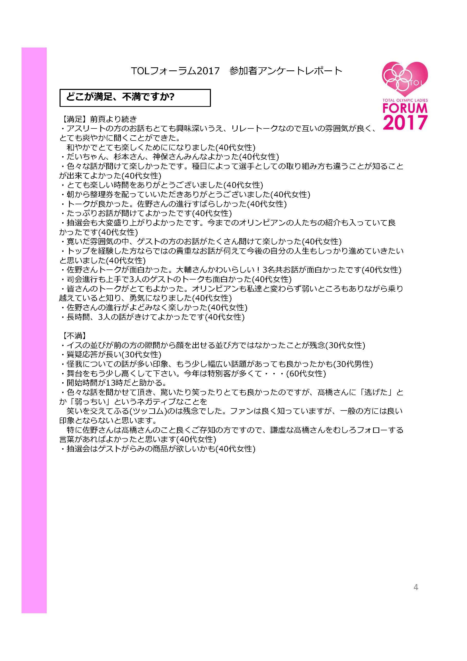 「TOLフォーラム2017アンケート集計報告書 集計：高山樹里、作成：金光貞幸